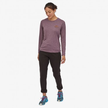 Women's Long-Sleeved Capilene Cool Daily Graphic Shirt-Bottom-turn Bliss Hyssop Purple X-Dye