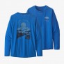Women's Long-Sleeved Capilene Cool Daily Graphic Shirt-Seek Clarity Alpine Blue X-Dye