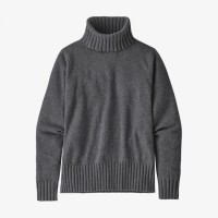 Women's Recycled Cashmere Turtleneck Sweater-Feather Grey