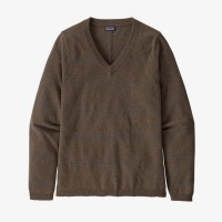 Women's Recycled Cashmere V-Neck Sweater-Topsoil Brown